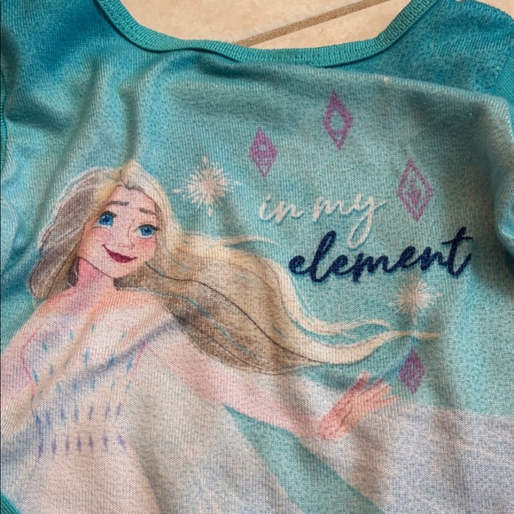 Disney Frozen Kids Pajama Set - Teal and White - Picture 4 of 5